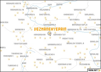 map of Vezmāneh-ye Pā\