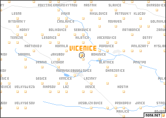 map of Vícenice