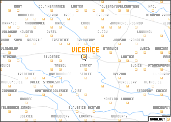 map of Vícenice