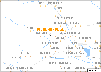 map of Vico Canavese