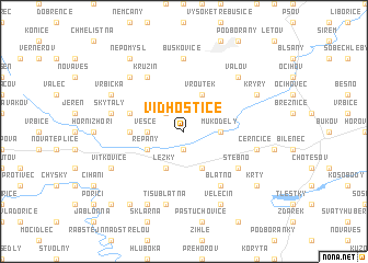 map of Vidhostice