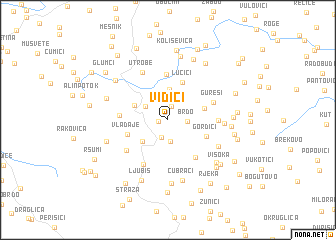 map of Vidići