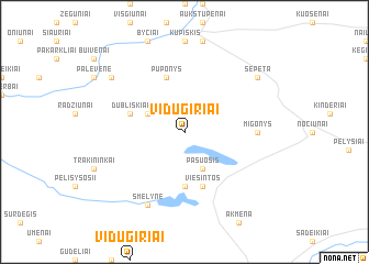 map of Vidugiriai