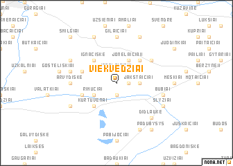 map of Viekvedžiai