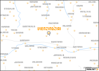 map of Vienžindžiai