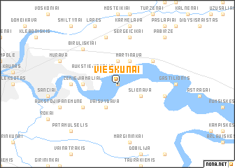 map of Vieškūnai