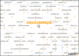 map of Vieux-Champagne