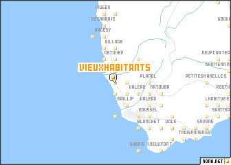 map of Vieux-Habitants