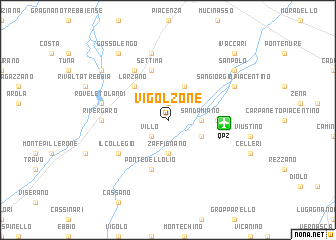 map of Vigolzone