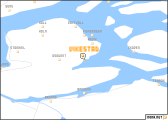 map of Vikestad