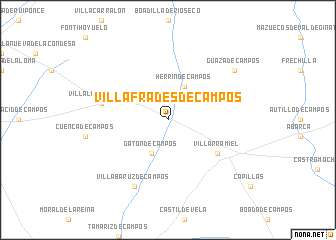 map of Villafrades de Campos