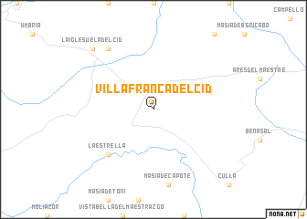 map of Villafranca del Cid