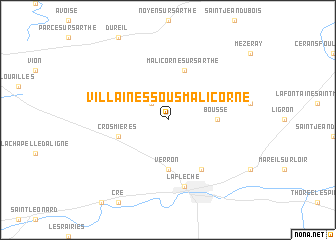 map of Villaines-sous-Malicorne