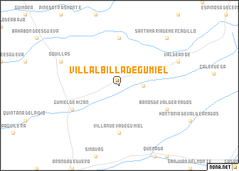 map of Villalbilla de Gumiel