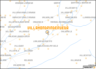 map of Villamondrín de Rueda