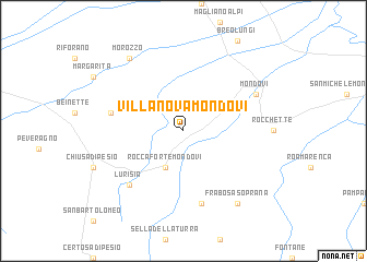 map of Villanova Mondovì