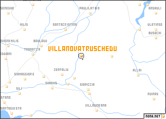 map of Villanova Truschedu