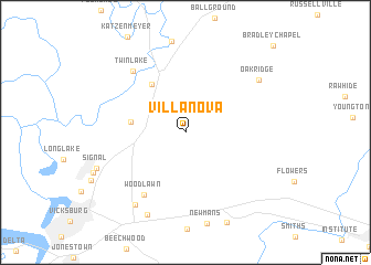 map of Villanova