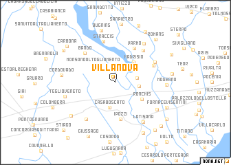 map of Villanova