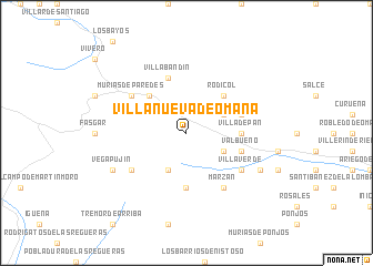 map of Villanueva de Omaña