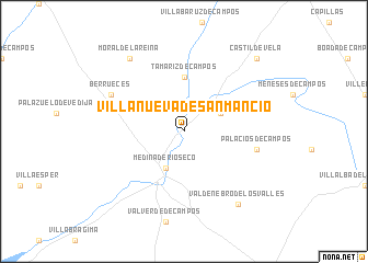 map of Villanueva de San Mancio