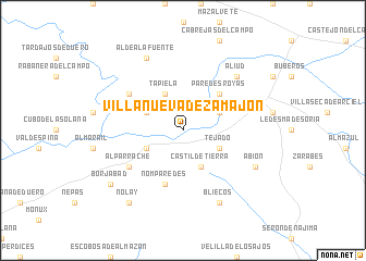 map of Villanueva de Zamajón