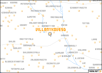 map of Villánykövesd