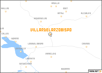 map of Villar del Arzobispo