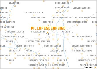 map of Villares de Órbigo