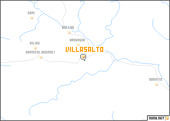 map of Villasalto