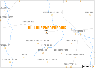 map of Villaverde de Medina