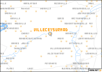 map of Villecey-sur-Mad