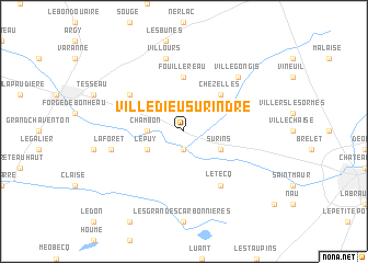 map of Villedieu-sur-Indre