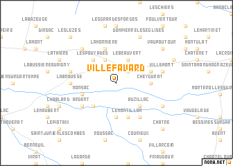 map of Villefavard
