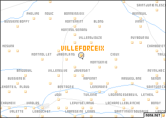 map of Ville Forceix