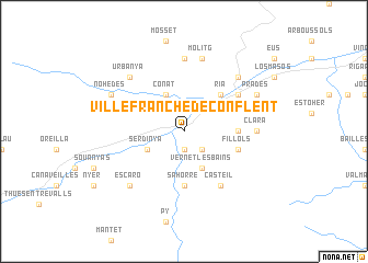 map of Villefranche-de-Conflent