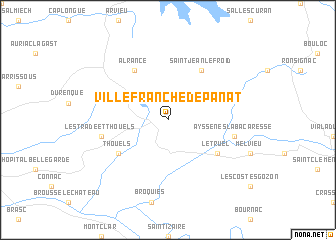map of Villefranche-de-Panat
