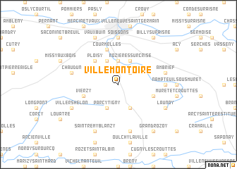 map of Villemontoire