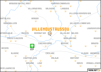 map of Villemoustaussou