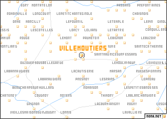 map of Villemoutiers