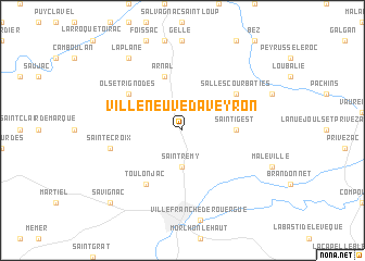 map of Villeneuve-dʼAveyron