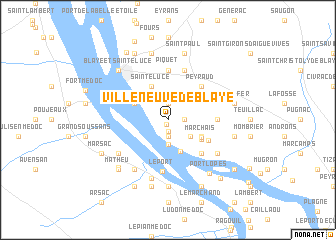 map of Villeneuve-de-Blaye