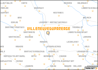 map of Villeneuve-du-Paréage