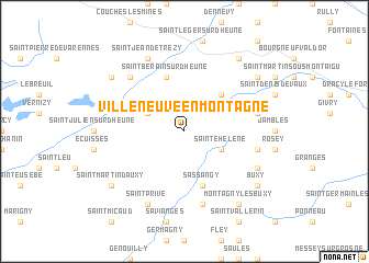 map of Villeneuve-en-Montagne