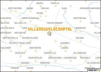map of Villeneuve-la-Comptal