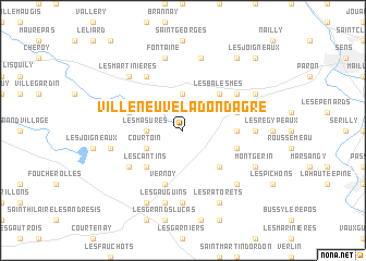map of Villeneuve-la-Dondagre