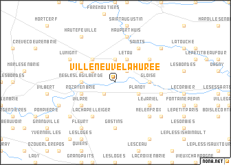 map of Villeneuve-la-Hurée