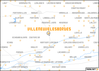 map of Villeneuve-les-Bordes