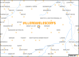 map of Villeneuve-lès-Cerfs