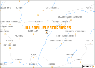 map of Villeneuve-les-Corbières